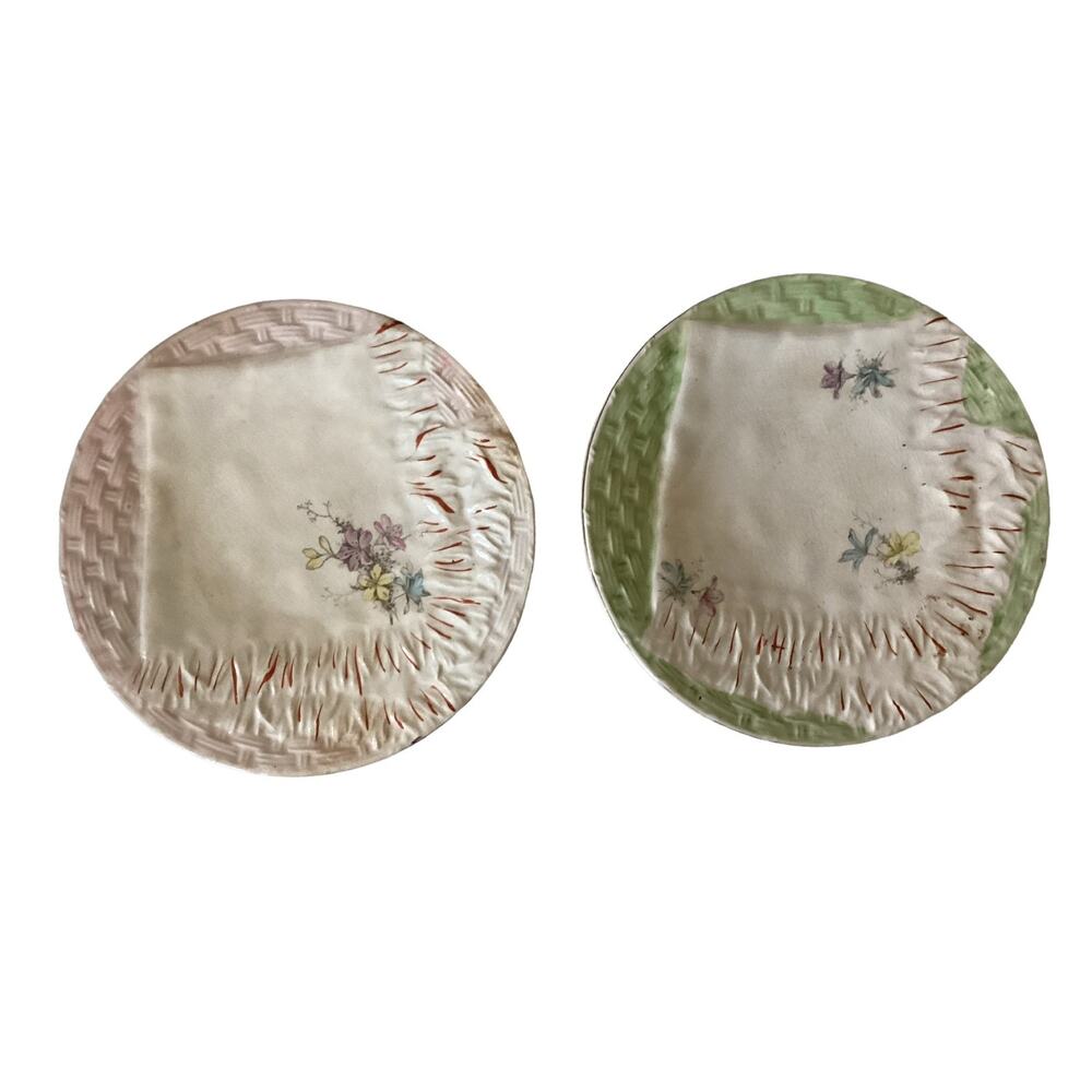 E.L.F. Waco China Napkin Plates Set of 2 Vintage Rare Find